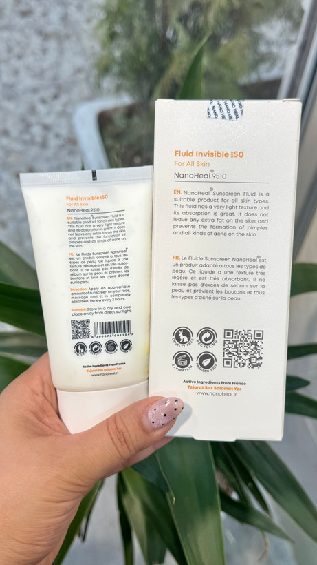 فلوئید ضد آفتاب نانوهیل SPF 50 مدل 001 محافظ UVA UVB مناسب برای انواع پوست حجم 50 میلی متر ضمانت اصل بودن کالا